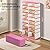CIMLORD 9-Tier Foldable Shoe Rack Organizer for Closet,36 Pairs Collapsible Plastic Shoe Shelf,Large Shoes Cabinet with Door,Clear Stackable Storage Box Easy Assembly?White-Pink?