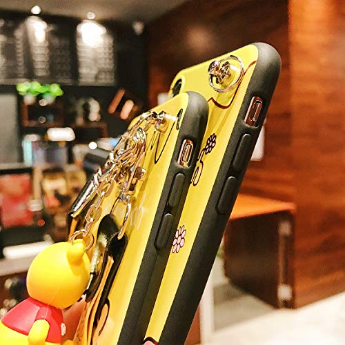 Iphone 7 Case/Iphone 8 Case/Se 2020 Case With Hd Screen Protector, Cute Cartoon 3D Animal Character Winnie Silicone Lanyard Protective Apple Iphone Case 4.7 Inch Kawaii Cover Case For Kids Girls #TOP3