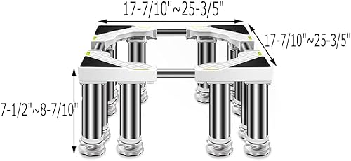 Miniatura 2 de Base antideslizante para lavadora, soporte para nevera, base ajustable multifuncional para lavadora y secadora, soporte de pedestal para