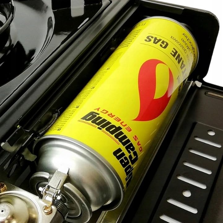 B2C Butane Stove Portable Cooker in Carry Case 2 4 8 12 Gas Bottles Camping BBQ Kit Gas Camping Stove with Automatic Ignition & Heat Control (Gas Stove + 4 Butane Cans), Black (MANIEKSTOVE) - Image 4