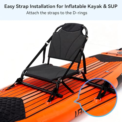 Asiento para Kayak DUNDOO con Respaldo, Marco de Aluminio, Montaje Dual para Kayak Inflable, Tabla SUP y Kayaks Sit-On-Top, Correas y Montaje en Riel, Cómodo y Estable miniatura 4