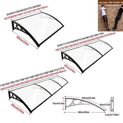 Toldo de jardín impermeable con panel transparente para protección de ventanas 4