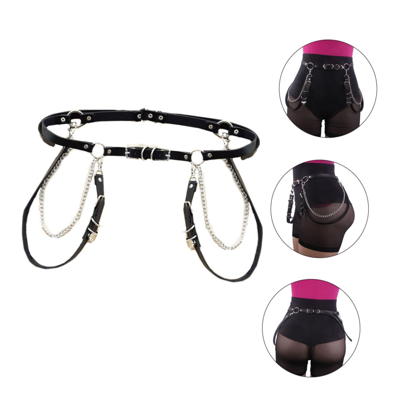 PACKOVE Djustable 105cm Punk Waist Chain Heart Waistband Fashion Belt Street Dance Accessories Multi-purpose for Jeans Skirts