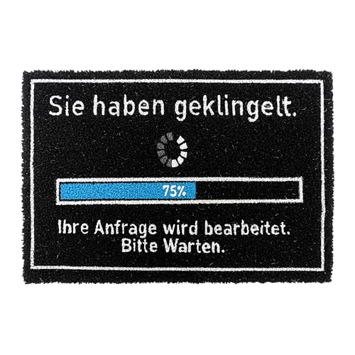 Relaxdays Fußmatte Kokos 60x40cm, Türvorleger Spruch, rutschfest, wetterfest, Fußabstreifer innen & außen, schwarz