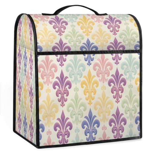 Coffee Maker Cover Colorful Fleur De Lis Kitchen Appliance Covers Small Appliance Covers Blender Cover Juicer Cover Dust Covers for Kitchen Appliances with Top Handle and Pockets,Washable,C580