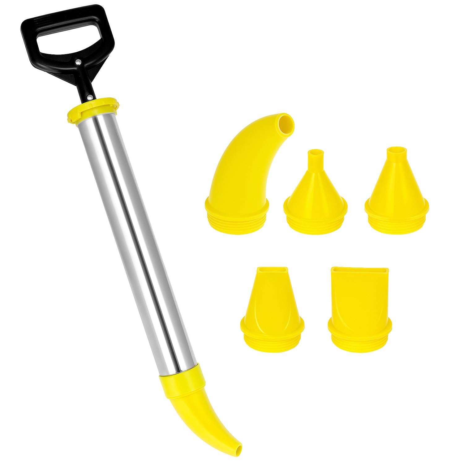 QWORK® Edelstahl Mörtelspritze mit 5 Düsen, Ersatz Siegelkopf und Handschuhen – Ergonomisch und Langlebig für Präzise Verfugungen