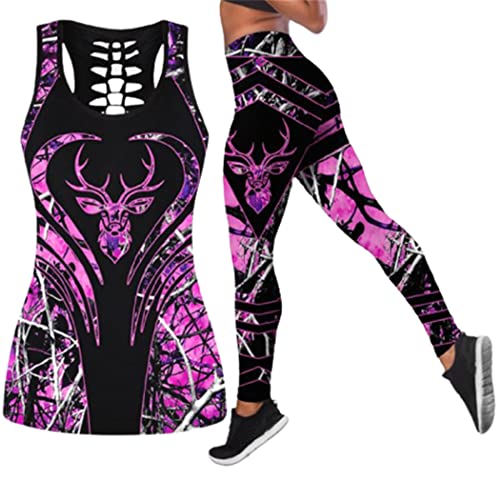 Gilet sexy rose pour femme avec impression 3D ensemble de yoga décontracté vêtement sport XXL