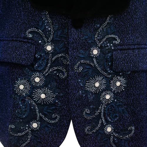 Men's Tuxedo Blazer with Clear Rhinestones Black Shawl Lapel Glitter Material for Wedding3