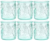 Amici Home Frutta DOF Glass | 12 Oz | Italian Made, Recycled Green Glass | Drinking Glass for Whiskey, Bourbon, Juice, Cocktails, Fresh Drinks (Set of 6)