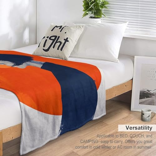 Plaid lit canapé orange en couverture micro polaire douillette - 5