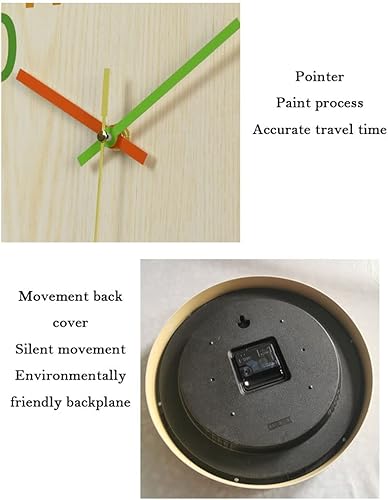 Miniatura 4 de Reloj de pared 12'' Wall Clock for Living Room Decor, Large Number Easy to Read, Wood Grain Design Silent Non-Ticking Round Wall Clock for Kid's