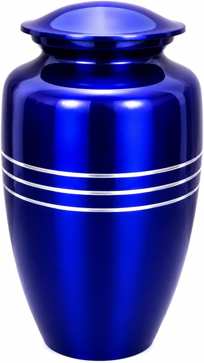 CLEENTABLE Metal Cremation Urn for Human Ashes, Blue