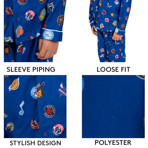 Image of Ultra Game Youth NBA Official 2-Piece Super Soft Button Down Pajamas Set