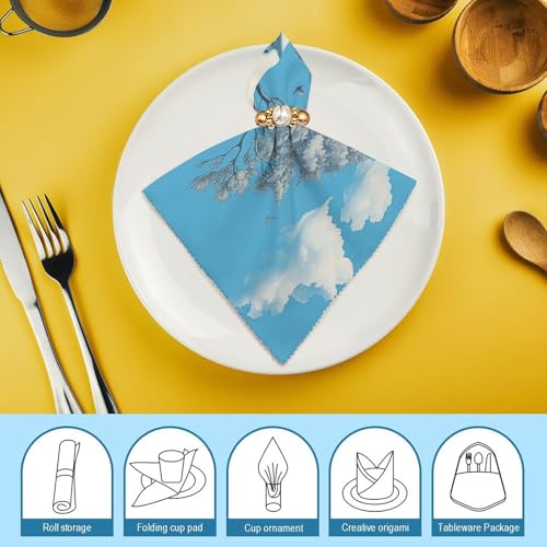 Set de 6 Servilletas de Tela Poliéster Cuadradas miniatura 7