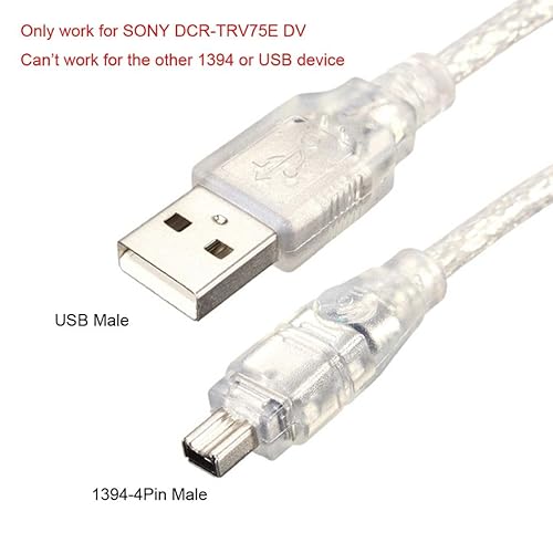 Vista 9 de chenyang Solo para DCR-TRV75E DV Firewire a USB Cable USB 2.0 a Firewire IEEE 1394 4Pin iLink Cable 4.92FT/1.5M