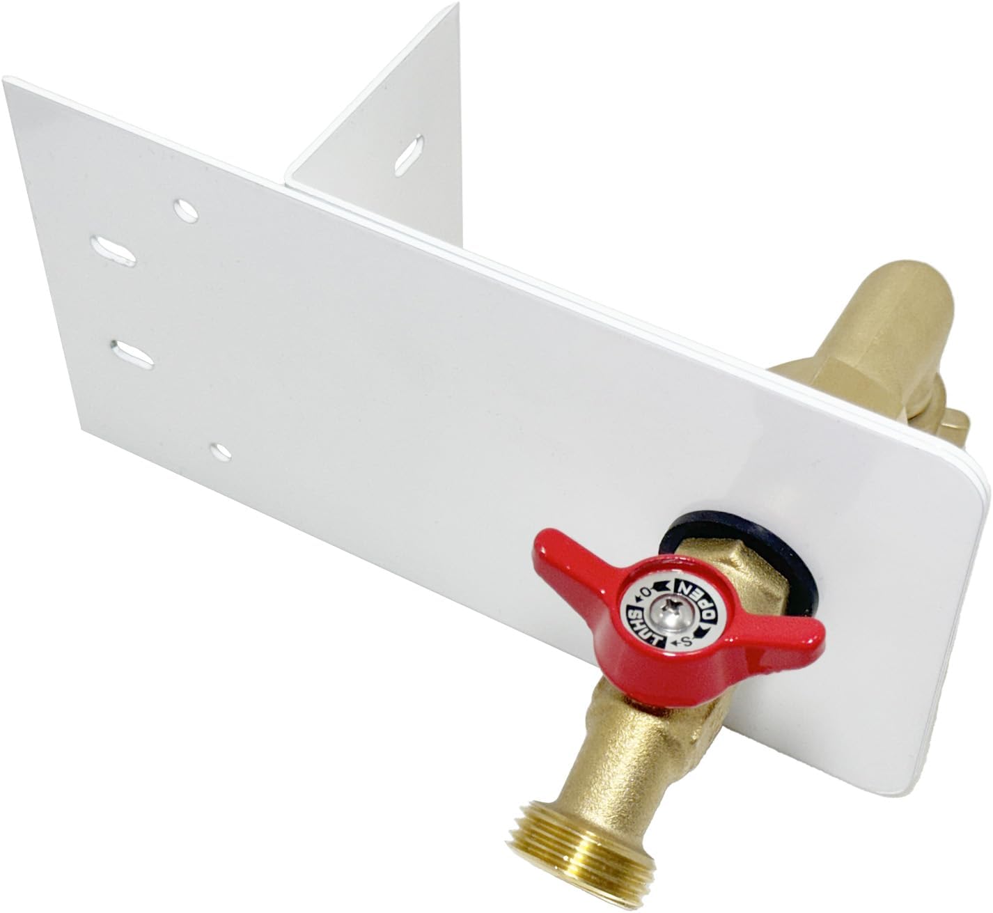 Garden hose faucets, backyard hose holders, outdoor balcony Hose Bibb Valve, faucet screen clamping bases, faucet holders for laying a hose in a lanai or any screened window(WHITE)