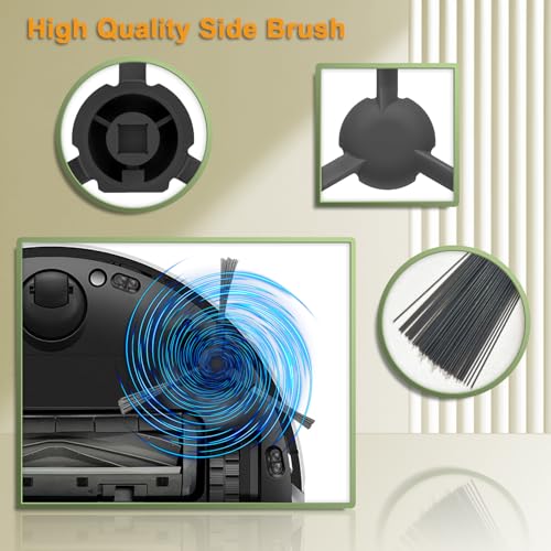 HoHumoca 6 Stück Seitenbürste für Dreame L10s Pro/D10 Plus/D9s Plus/L10s Ultra/L20 Ultra/L10s Pro Ultra/L10s Pro Ultra Heat/L10s Plus/L10 Prime/X30 Ultra/L40 Ultra AE, für Mova E30 Ultra