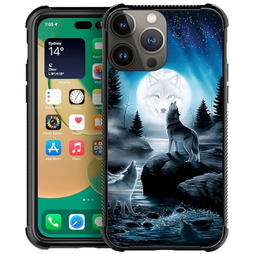 CARLOCA Compatible with iPhone 14 Pro Max Case,Star Howling Wolfs Graphic Design Shockproof Anti-Scratch Drop Protection Case for iPhone 14 Pro Max - image 1