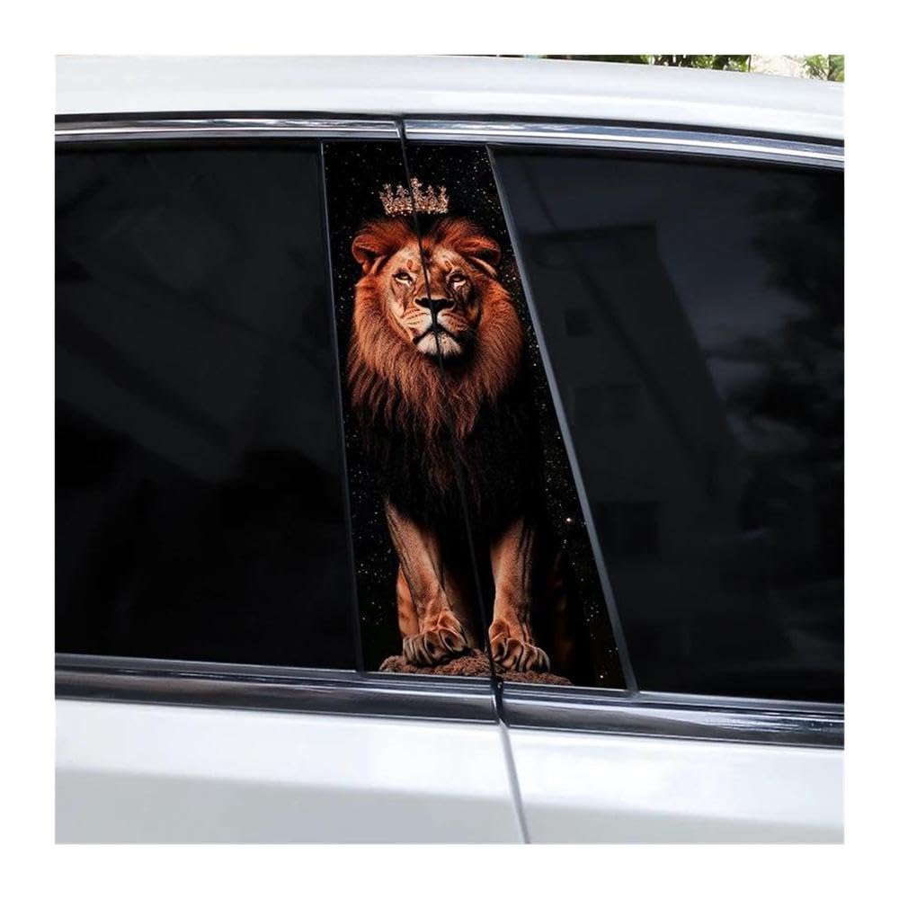 Decorative Items 1pair DIY Car B-Pillar Decorative Stickers Lion Animal Car Door Pillar Waterproof Stickers(F)