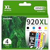 920 920XL Ink Cartridges Combo Pack High-Yield Replacement for HP 920 XL Ink Cartridges for Officejet 6500 6500A 6000 7000 7500 7500A E709 Printer Ink 4-Pack (Black, Cyan, Magenta, Yellow)