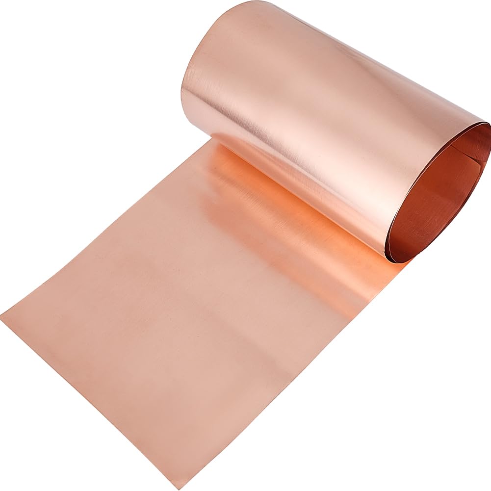 CREATCABIN 4 Rollen Kupferblech – Je 2 X 100 Cm, 1 Mm Dick, Weich Und Biegsam, Für Basteln, DIY-Schmuck, Elektrische Reparaturen, Erdung Und Dekoration