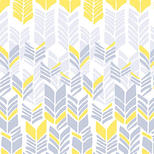 Image of Spaces Atrium Plus 210 TC 100% Cotton Queen Size Fitted Double Bedsheet with 2 Pillow Covers (Geometric, 60 inch X 78 inch Inches ) - Yellow