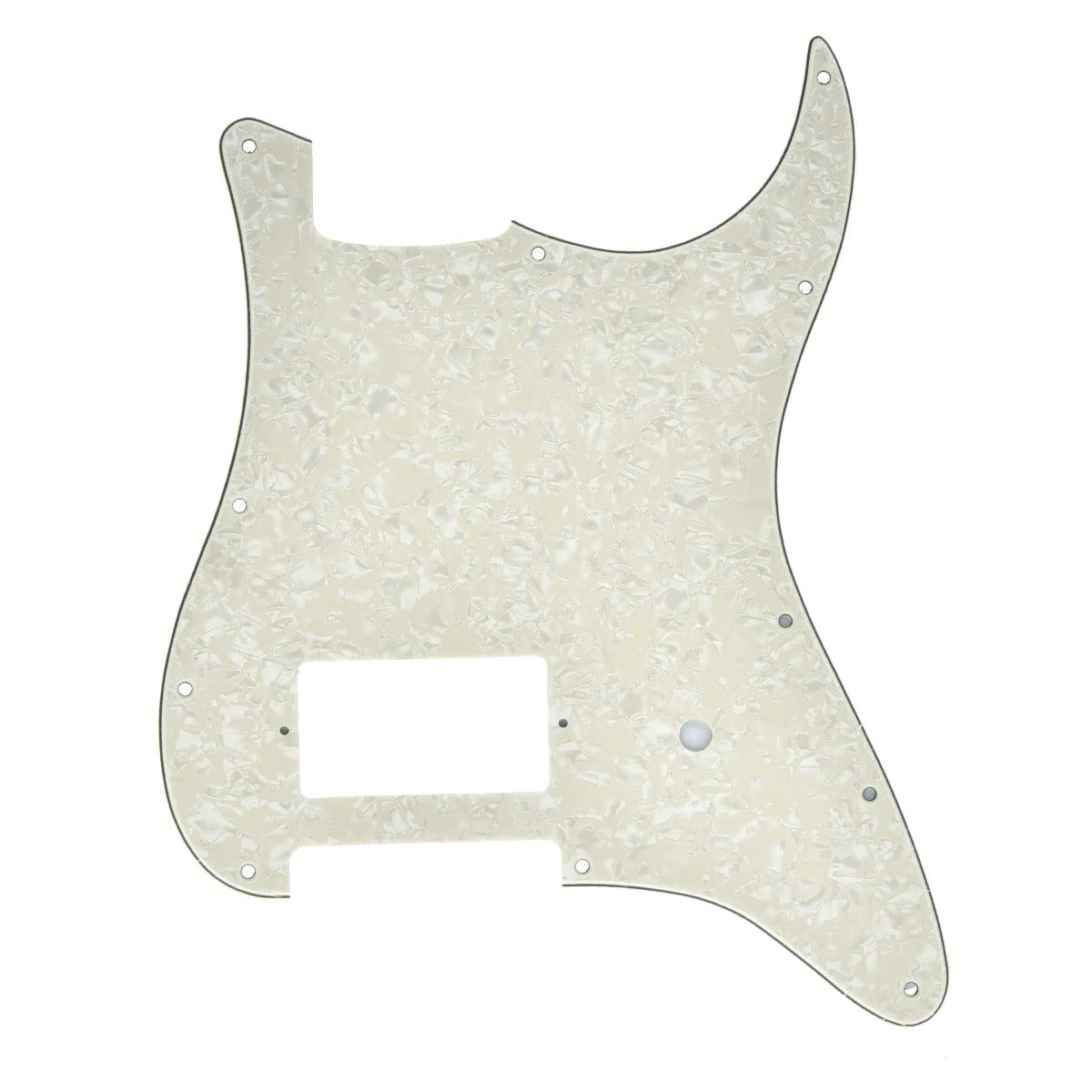 KAISH 11 Hole ST/Strat Style One Humbucker Guitar Pickguard Scratch Plate for Delonge Stratocaster/Strat Aged Pearl