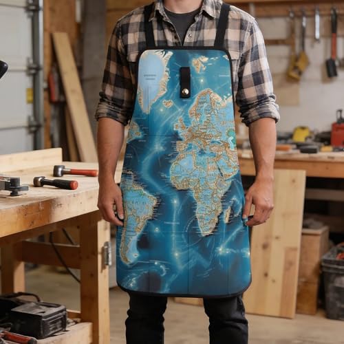 Delantal de trabajo con diseño World Map y 8 bolsillos miniatura 5