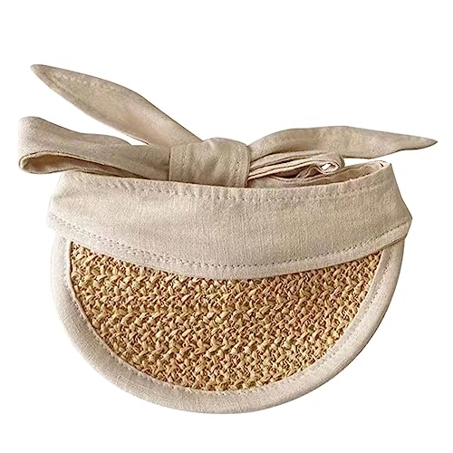 Zkhxhtg Dog Straw Hat Dog Sun Hat Protections Visors for Small Dogs with Adjustable Chin Strap Long Strap