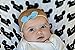 California Tot Rabbit Ears Faux Leather Bow - Soft & Stretchy Headband for Baby, Toddler, Girls, Set of 4 (Nautical)