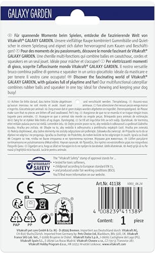 Vitakraft Galaxy Garden Raupe, Spielzeug für Hunde, Robustes Hundespielzeug, mit Quietscher und Noppenbällen (1 Stück)