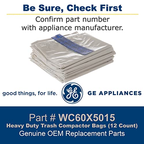 GE WC60X5015 Genuine OEM Heavy Duty Compactor Bag (12 Count) for GE