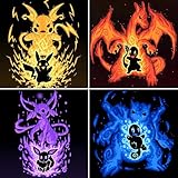 Diamond Painting Kits for Adults, 4 Pack of Cartoon Animal 5D Diamond Art Painting by Numbers Kits,DIY Diamond Art Kits,Full Round Drill Diamond Painting Kit for Adults for Home Wall Decor,12x12 inch
