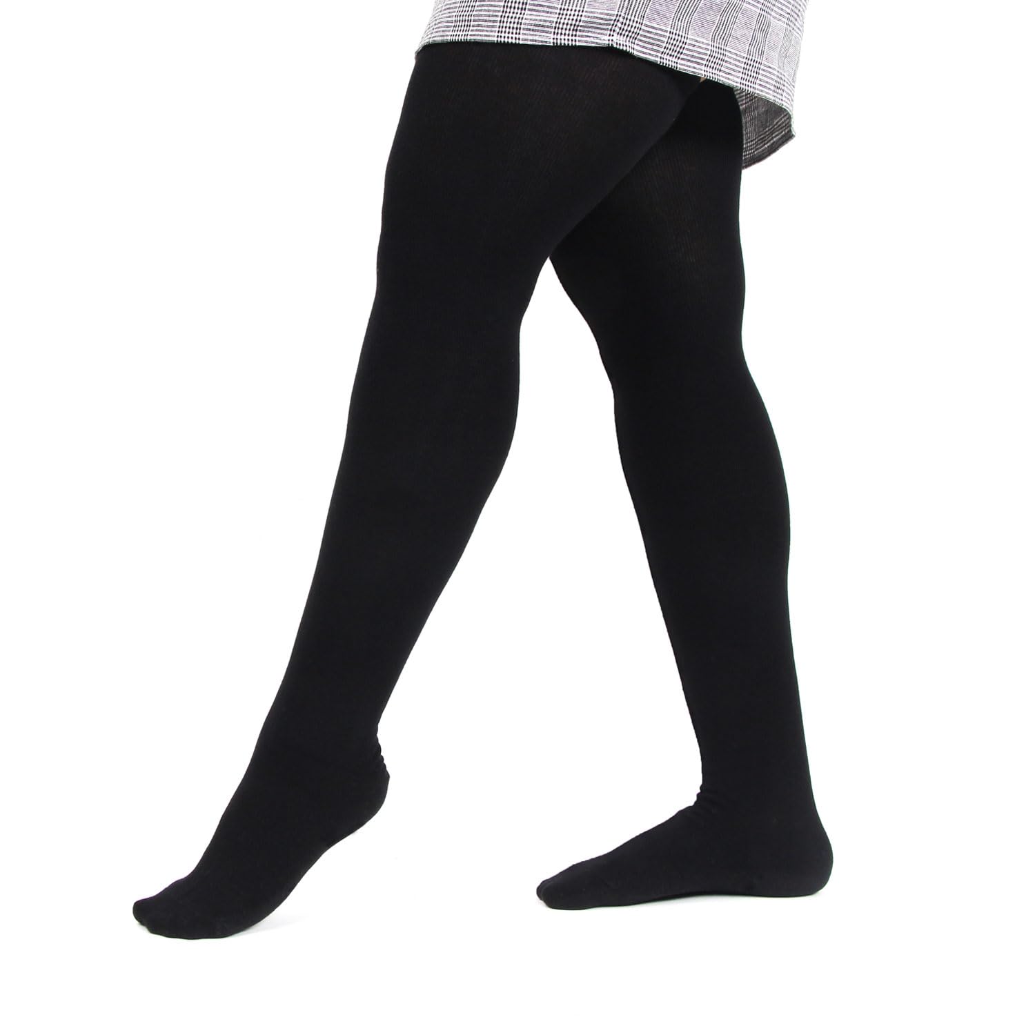 Bonjour Women's Cotton Knee High Socks (BS578BK-06_Black_13-16 Years)