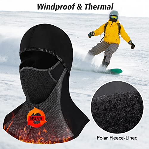 ROTTO Passamontagna Moto Balaclava Nero Sci Snowboard Bici Mask Impermeabile Termico A Prova di Vento Dimensioni Universali - Image 3