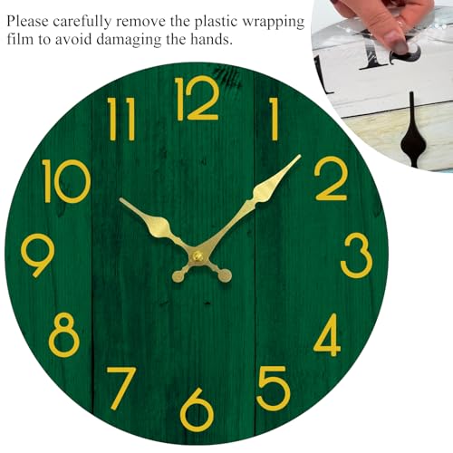 Wall Clock, Modern Wall Clocks Battery Operated, Silent Non Ticking Clock Decorative for Living Room, Office, Home, School 8 Inch (Green, Gold) - Image 5