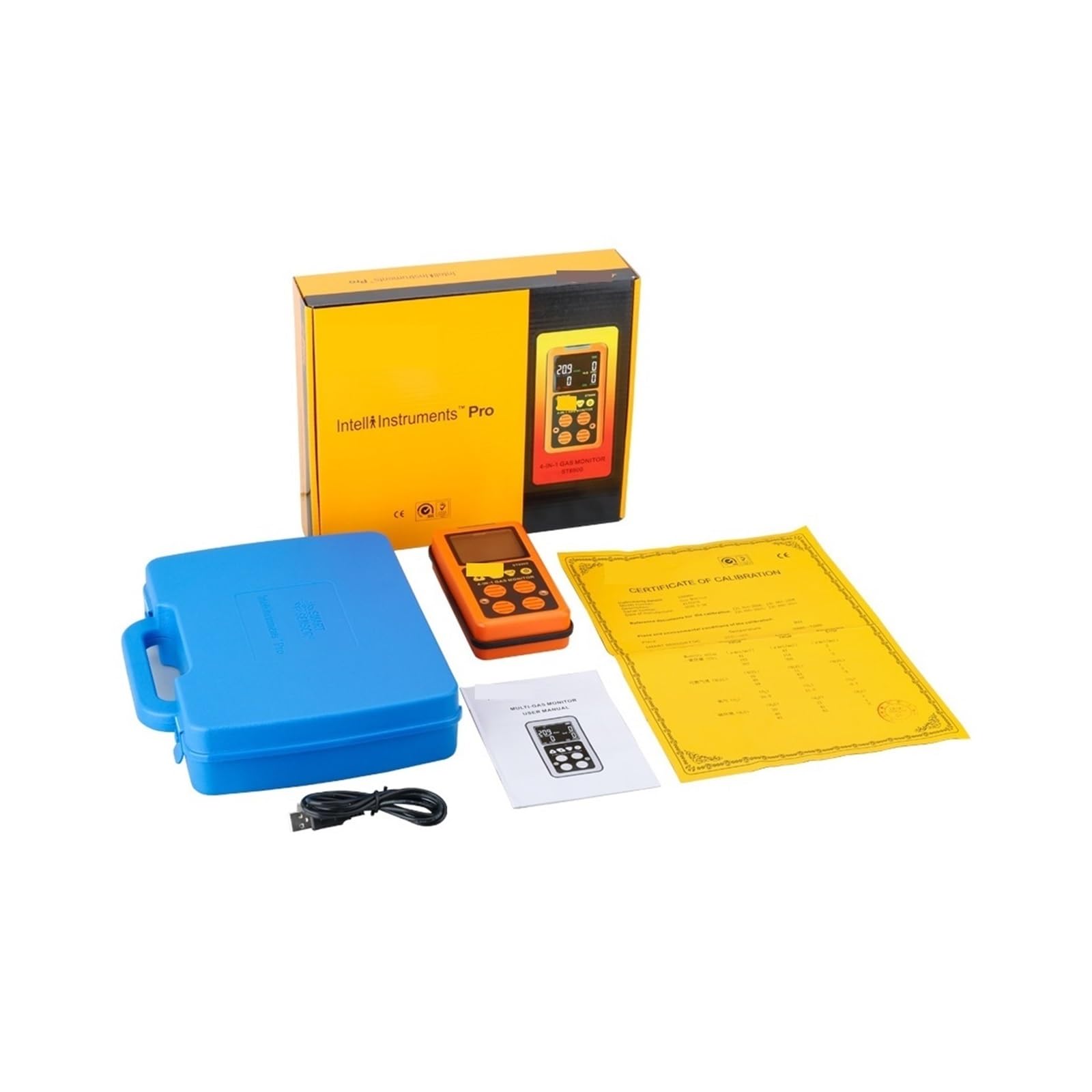 Detector de gas, Monitor de Gas Multi Detector de gas de mano Oxígeno O2 Hidrotión H2S Monóxido de carbono CO Gas combustible 4 en 1 Analizador de gas para el hogar y la autocaravana(AS8900 and AS8930
