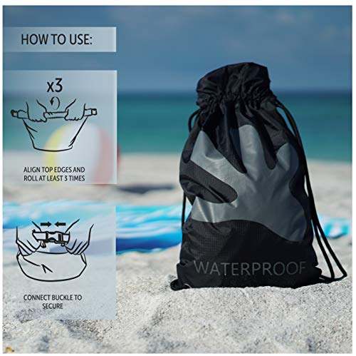 Image of geckobrands Embark 10L Drawstring Backpack - Waterproof, Lightweight Dry Bag for Beach, Hiking, and Light Water Activities