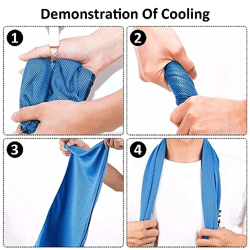 HTRR - Juego de 6 toallas de deporte refrescantes de microfibra, poliéster, para fitness, deporte, viajes, yoga (30 x 80 cm), color rojo, púrpura, naranja, gris, verde, azul - Imagen 4