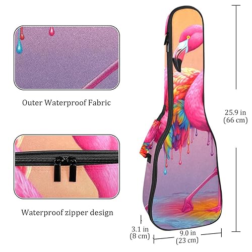 Waterproof Oxford Cloth Ukulele Bag Fairy with Bird and Flower Durable & Stylish Ukulele Case with Storage 火烈鸟61 - Les Beatles, Paul McCartney, John Lennon, RIngo Starr, George Harrison Waterproof Oxford Cloth Ukulele Bag Fairy with Bird and Flower Durable & Stylish Ukulele Case with Storage 火烈鸟61 – Image 5