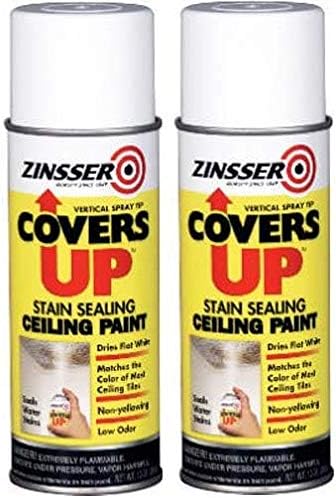 Zinnser 03688 Covers Up Stain Sealing Ceiling Paint, White (Тwo Рack)