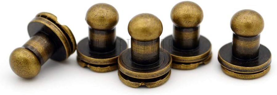 CRAFTMEmore 5MM Ball Head Stud Screw Back Nipple Rivet Studs Button Strap Stopper Leathercraft 20 Pack 5 MM brown BHS00m