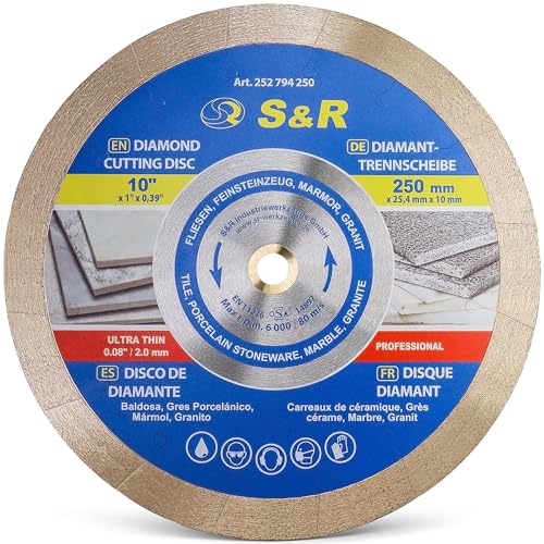 S&R Diamanttrennscheibe 250 x 25,4 x 7 mm (1,6 mm extra dünn),...