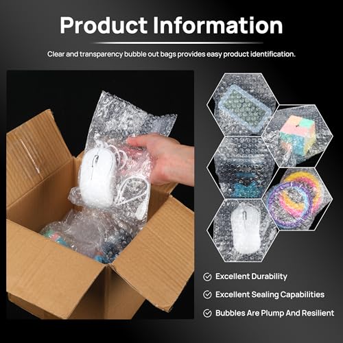 Miikoul 150 Pieces Bubble Pouches Wrap Bags, 6 Inchx8 Inch Clear Bubble Out Bags, Double Layer Shockproof Protective Cushioning Bags, Thickened Packaging Bubble Wraps For Handling thumb #4