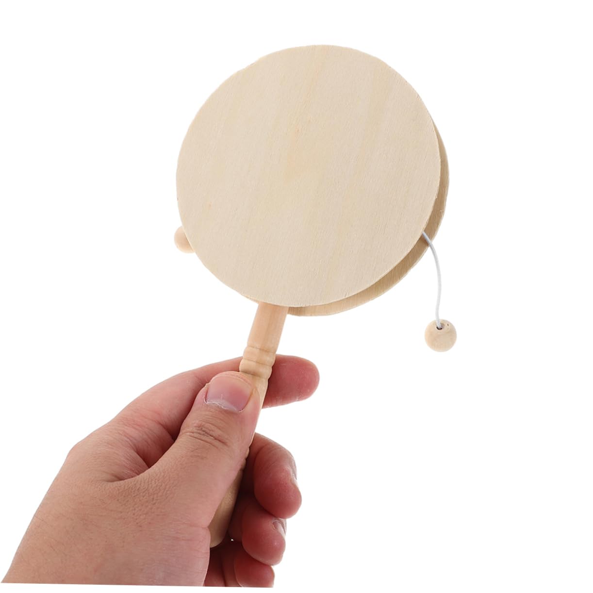 10stücke Junge Mädchen DIY Holz Rasseltrommel Rund Unbemalt Percussion Instrumente Zum Bemalen Musikalisches Kinderspielzeug Für Vorschule Kreatives Bastelprojekt