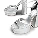 DREAM PAIRS High Heels Chunky Block Platform Heels for Women Ankle Strap Sexy Open Square Toe Heels Dressy Pumps Sandals,Size 7,Silver-Rhinestone,SDHS2324W