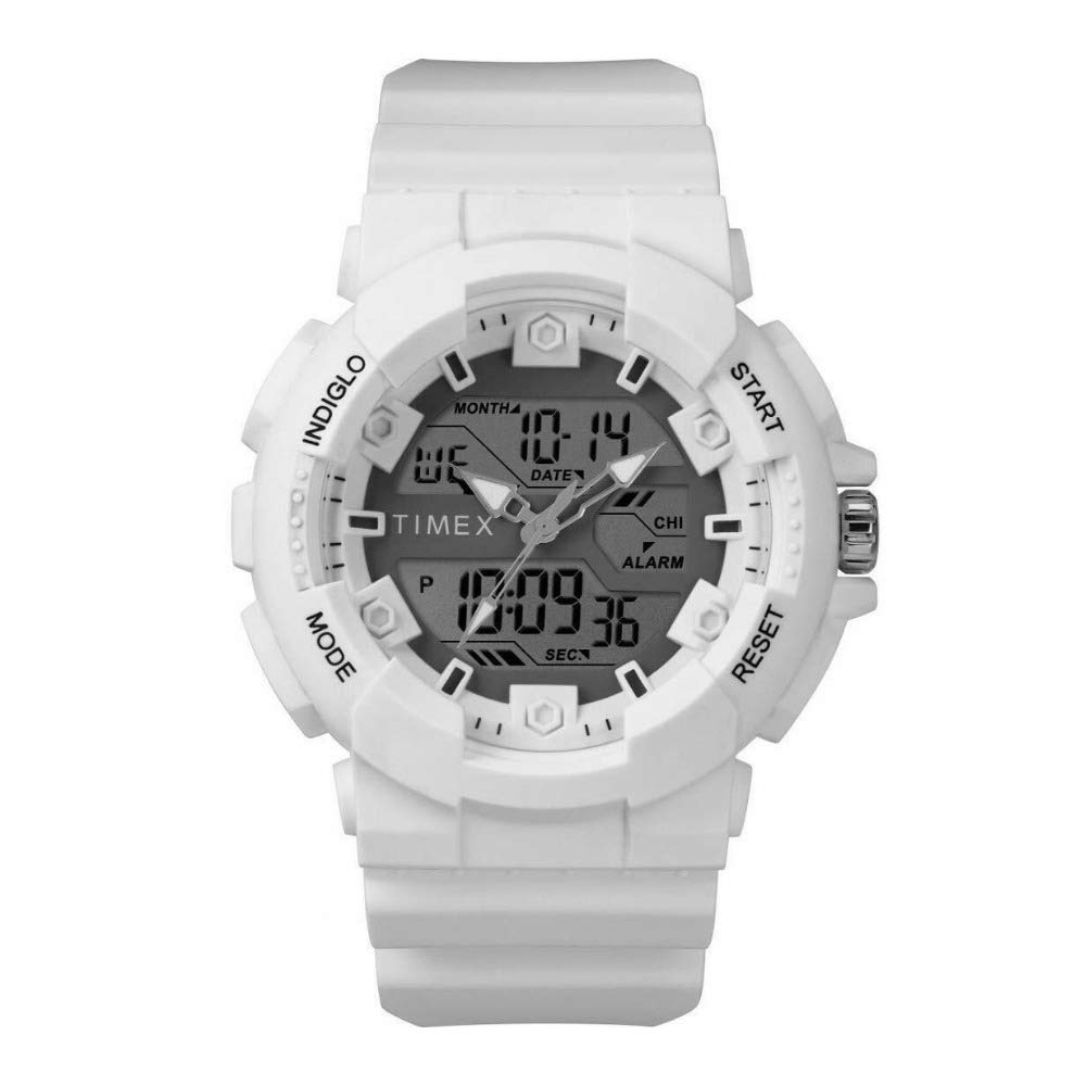 Timex Unisex Tw5m23700 Dgtl Mako Digital 44mm White White Silicone