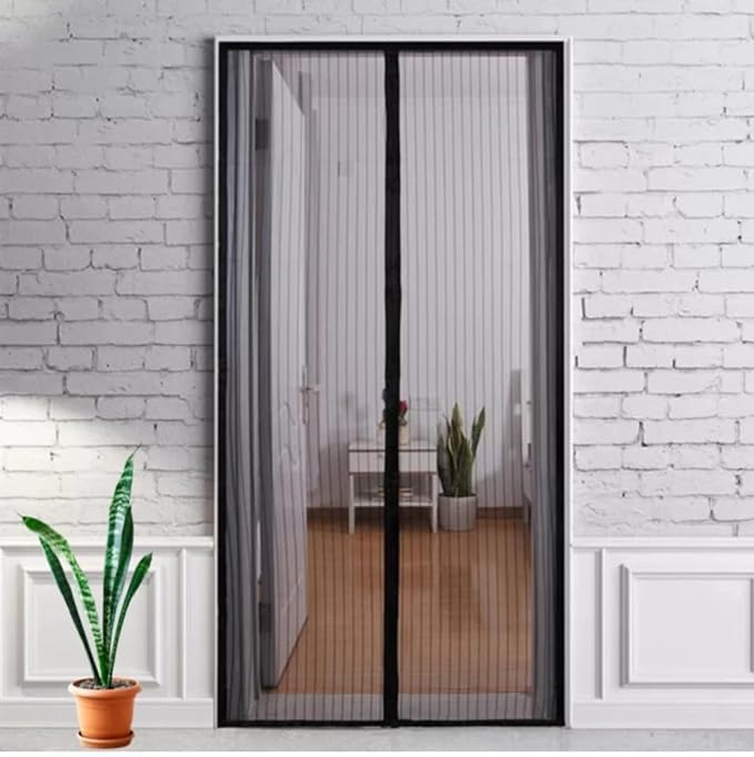 POPHATCH Polyester Mosquito Net for Door, Mosquito Door Curtain with Stay-Open Buckle, Full Frame Hook & Loop for All Door Types (90Cm Width X 210Cm Height, Black) (B0D8VLNQHW) Amazon Price History, Amazon Price Tracker