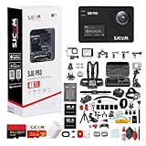 SJCAM SJ8 Pro 4K UHD Action Camera | Touchscreen Gyro Stabilization Cam with Dual Screens Waterproof Case External Mic Support | Ultra HD Vlogging Camera (SJ8PRO) + 50-in-1 Action Accessory Kit + More
