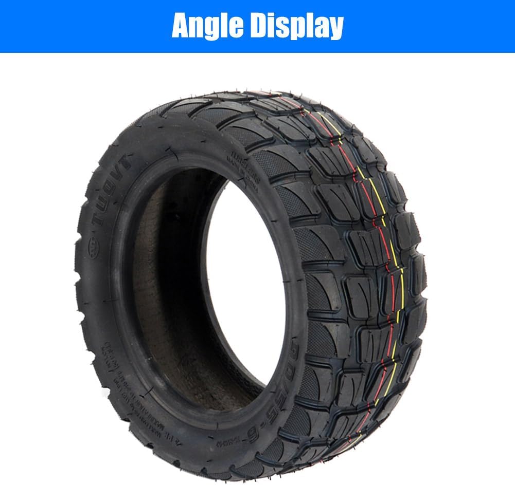 90/55-6 Scooter Tire 10 inch Off Road Tire 10x3.0 Wider & Thicker Rubber Tubeless Tire Motorcycle Electric Scooter Tires Outer Tire Replace for 90/55-6 80/65-6 tyre Wheel Parts
